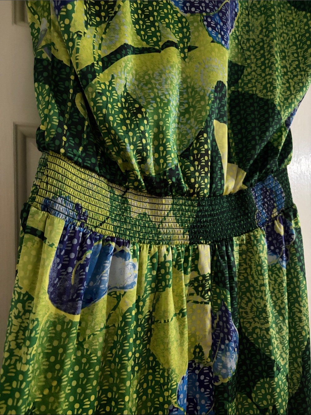 White House Black Market Green Floral High Low Midi Dress NWOT - Picture 8 of 9